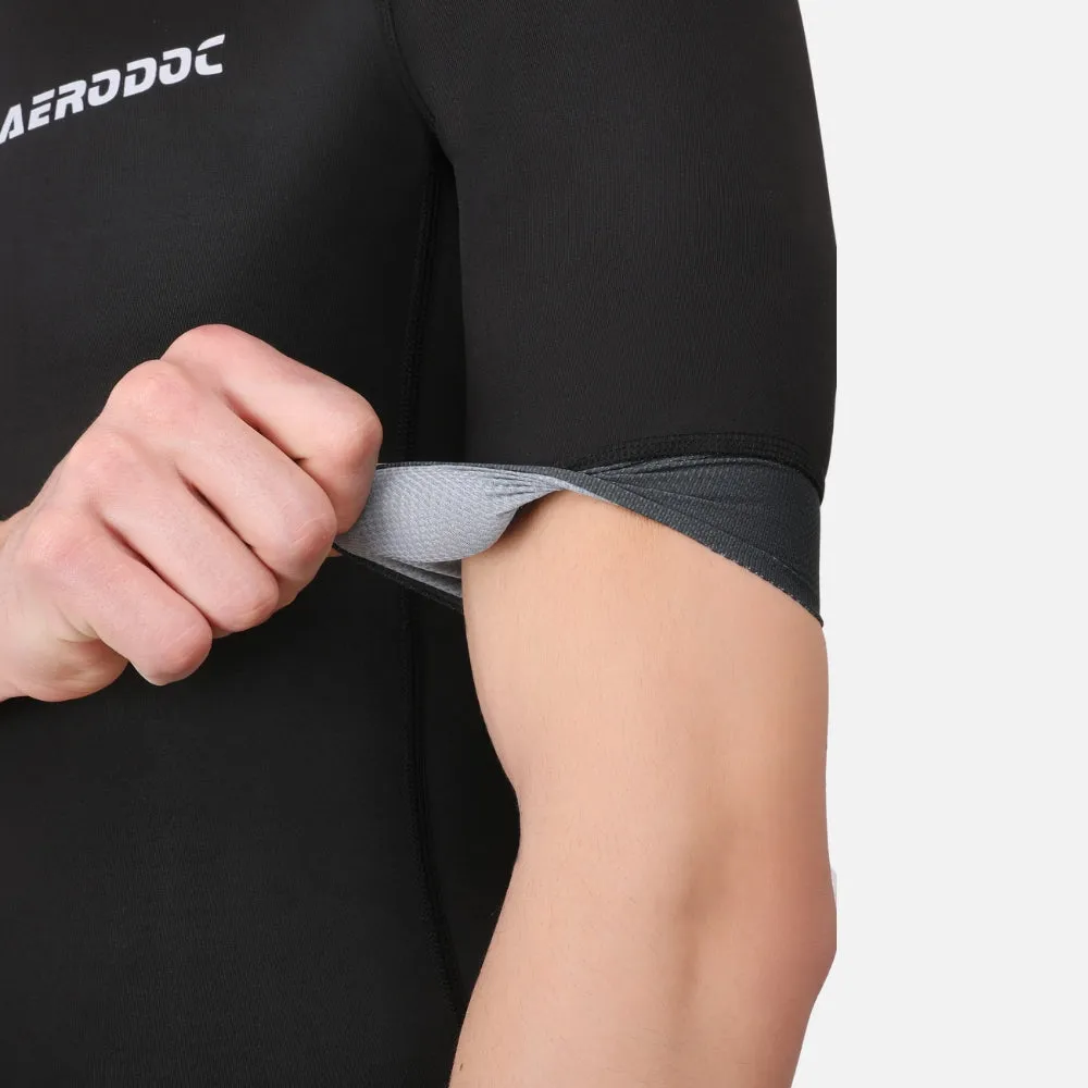 Aerodoc Black Men Triathlon Tri Suit Gel Padded Compression Running Swimming Cycling Skinsuit