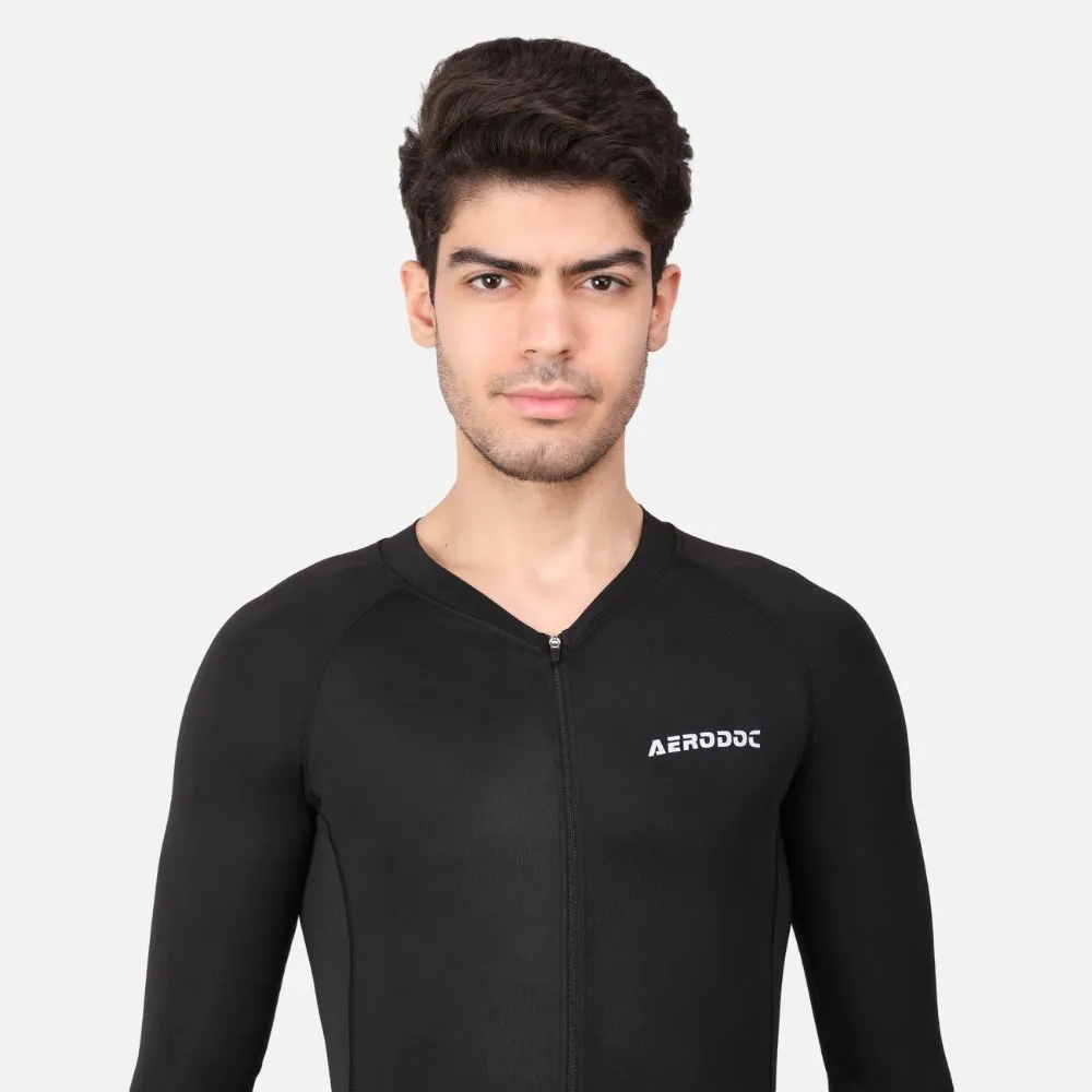Aerodoc Black Men Triathlon Tri Suit Gel Padded Compression Running Swimming Cycling Skinsuit
