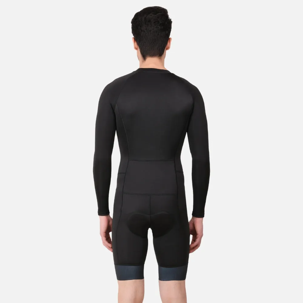 Aerodoc Black Men Triathlon Tri Suit Gel Padded Compression Running Swimming Cycling Skinsuit