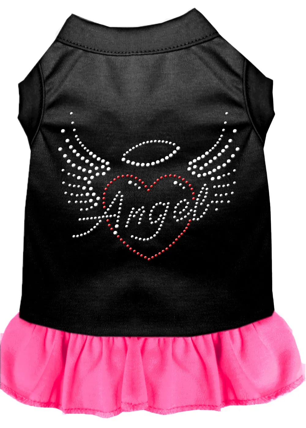 Angel Heart Rhinestone Dress Black With Bright Pink Med