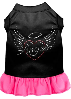 Angel Heart Rhinestone Dress Black With Bright Pink Med