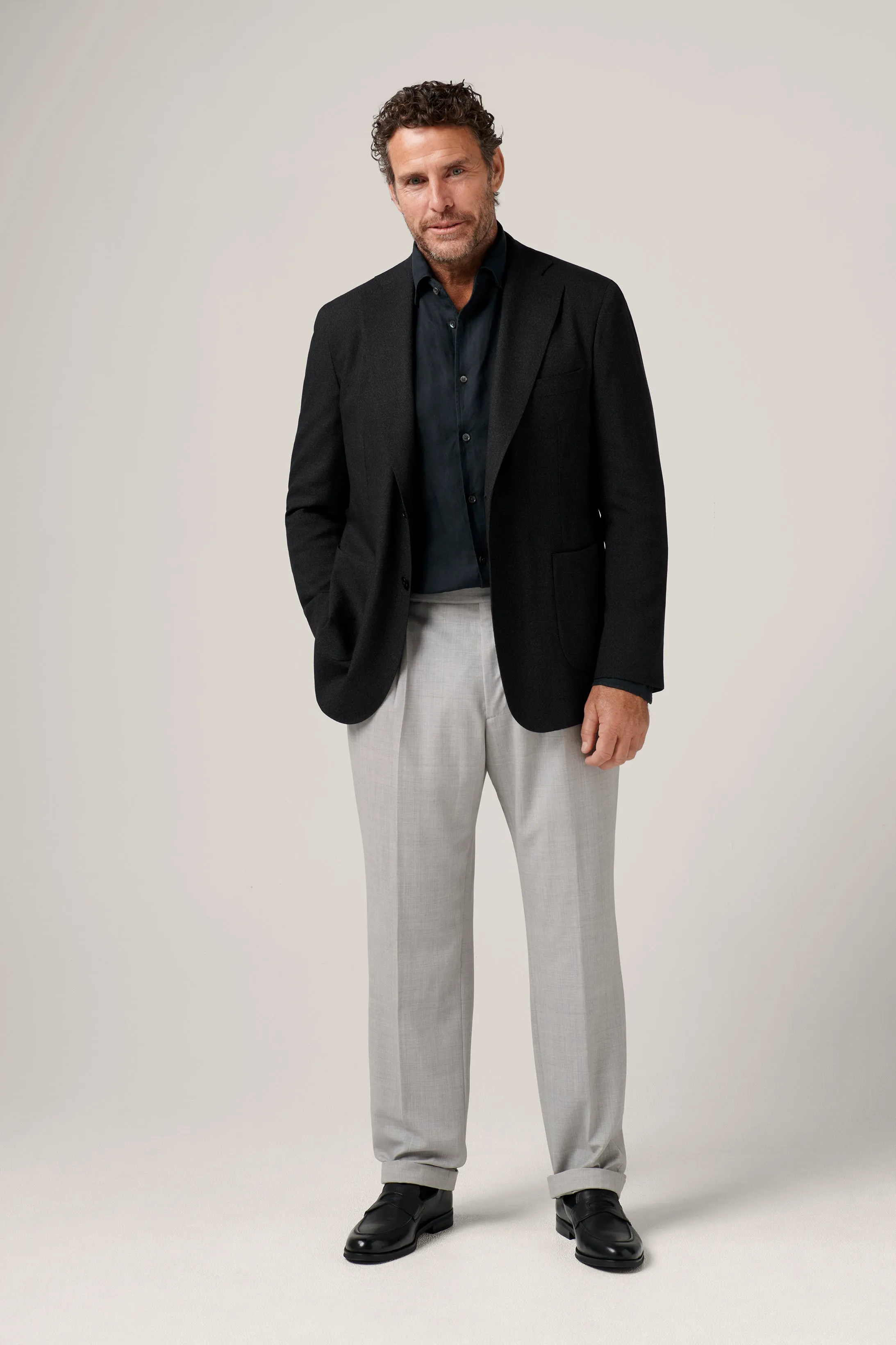 Apollo Unconstructed Hopsack Blazer - Charcoal