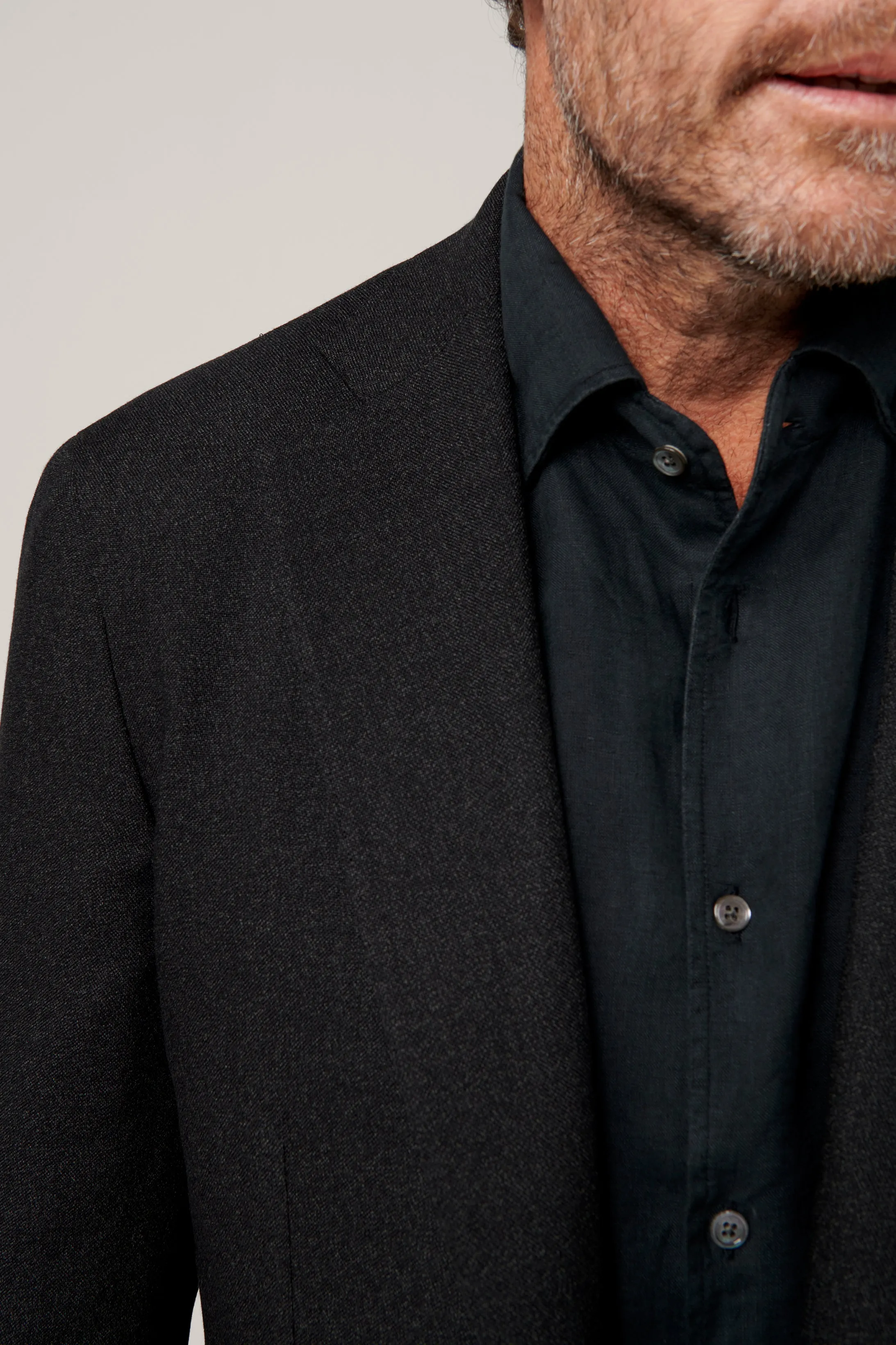 Apollo Unconstructed Hopsack Blazer - Charcoal