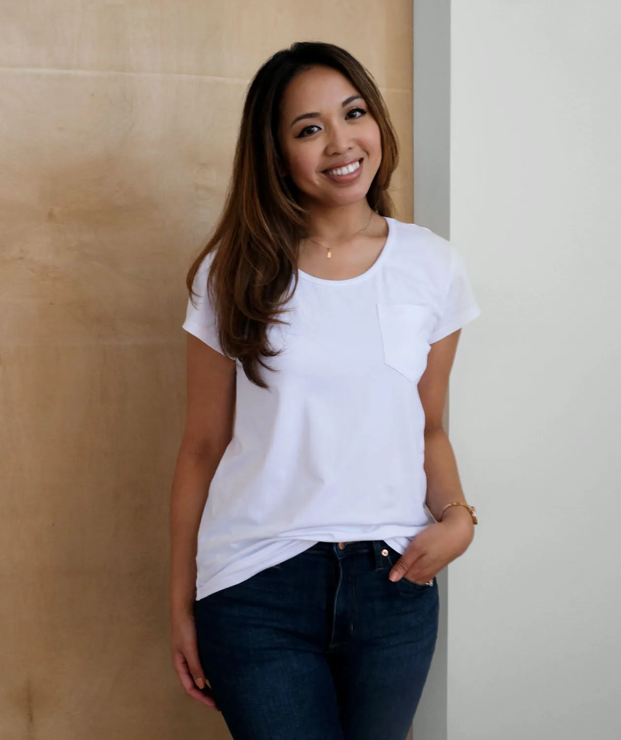 ASHA pocket tee in White