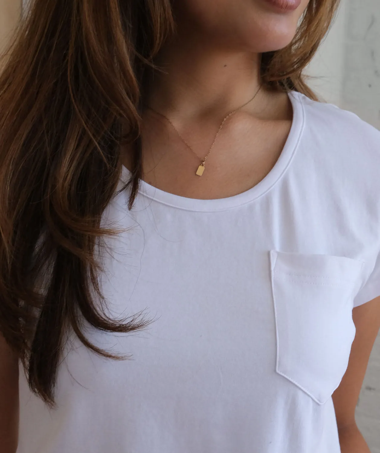 ASHA pocket tee in White