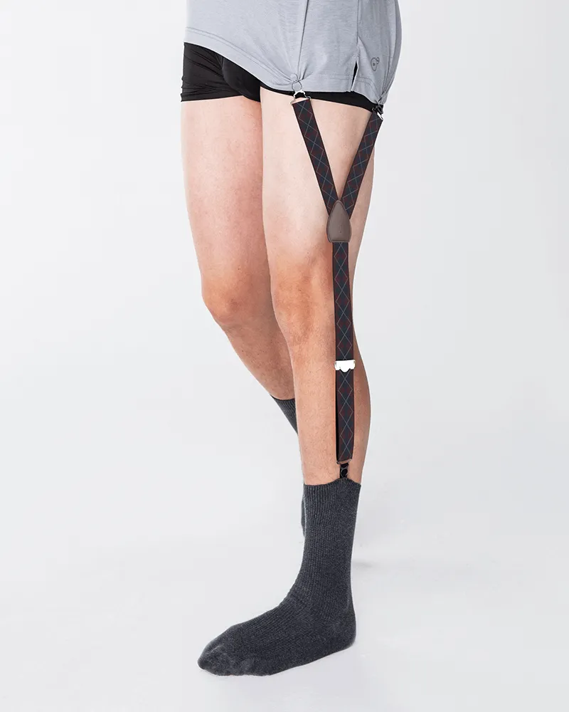 Ashford Navy/Maroon Shirttail Garters