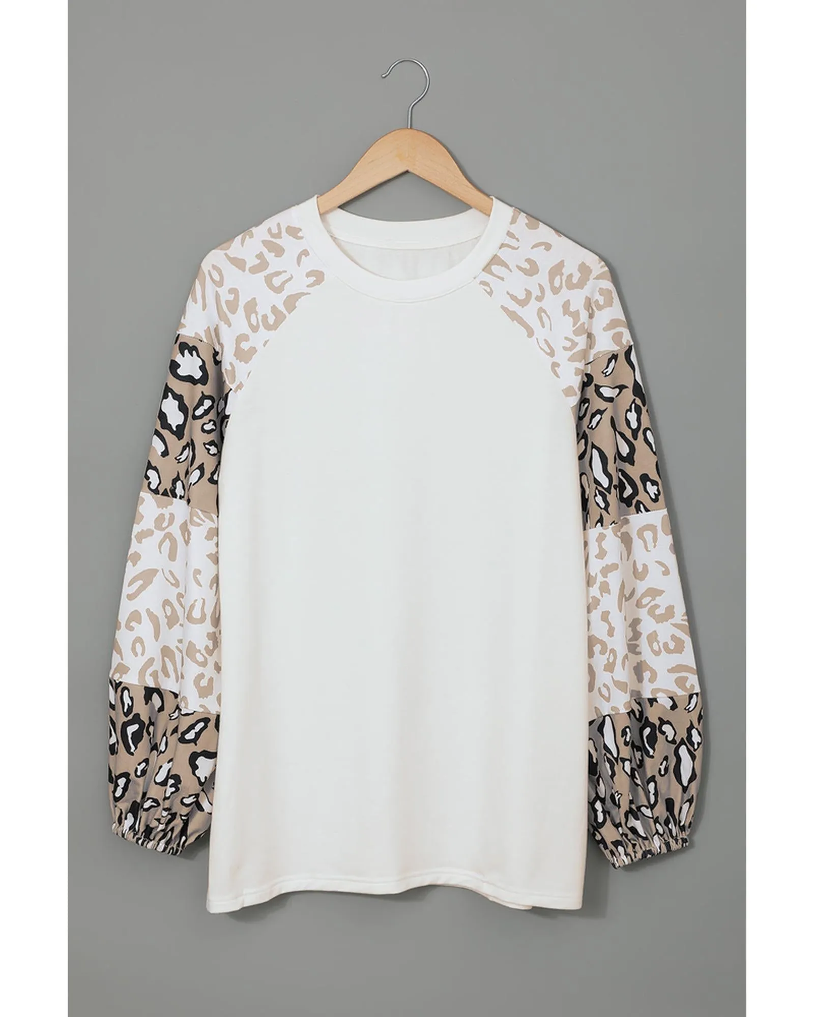 Azura Exchange Leopard Print Bubble Sleeve Top - S