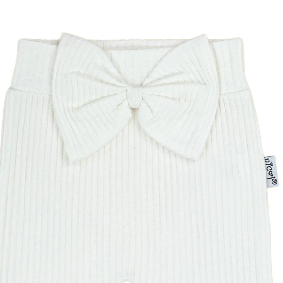 Bamar Nicol Ribbed flared trousers for girls cream LEA