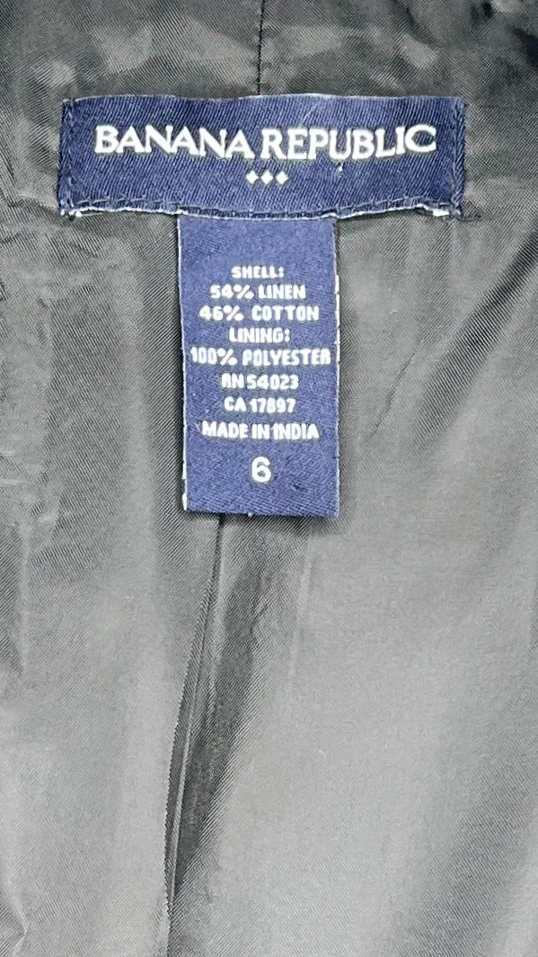 Banana Republic Blazer Short Sleeve Black Size 6 SKU 000008-5