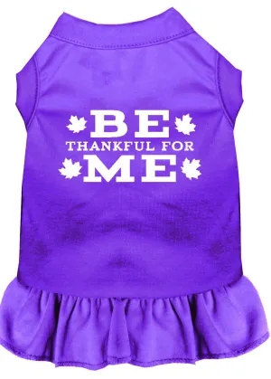 Be Thankful For Me Screen Print Dress Purple Xs