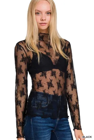 Black Lace Layering Top
