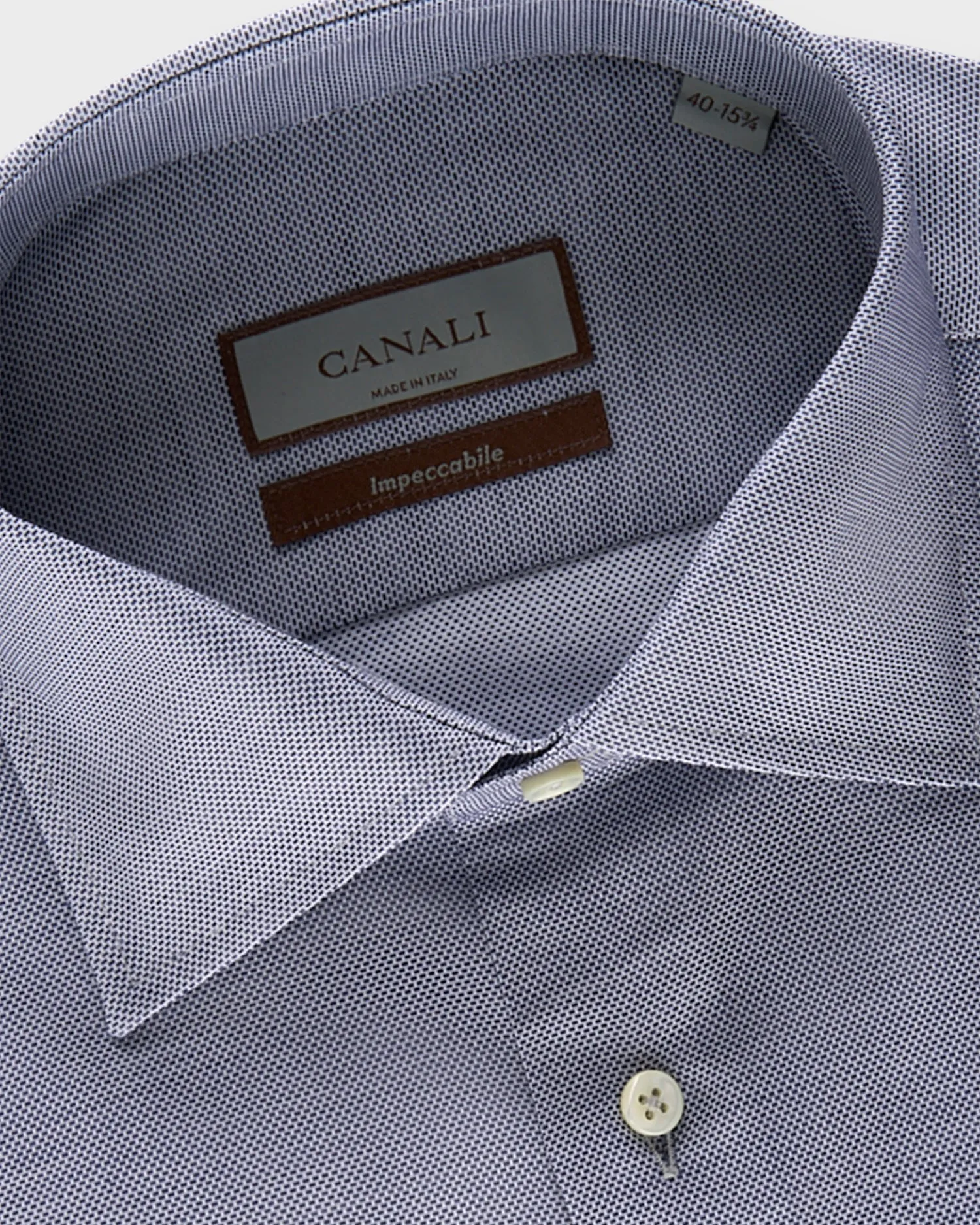 Blue Micropattern Impeccabile Cotton Shirt