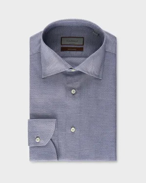 Blue Micropattern Impeccabile Cotton Shirt