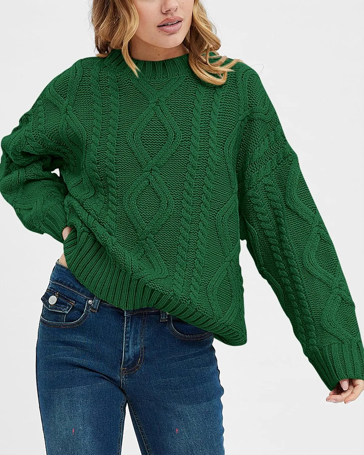BTFBM Casual Women Long Sleeve Sweater 2025 Fall Ribbed Knit Pullover Loose Crewneck Cable Sweater Jumper Tops