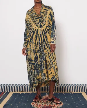 Caftan Shirt Duster | Yellow Navy