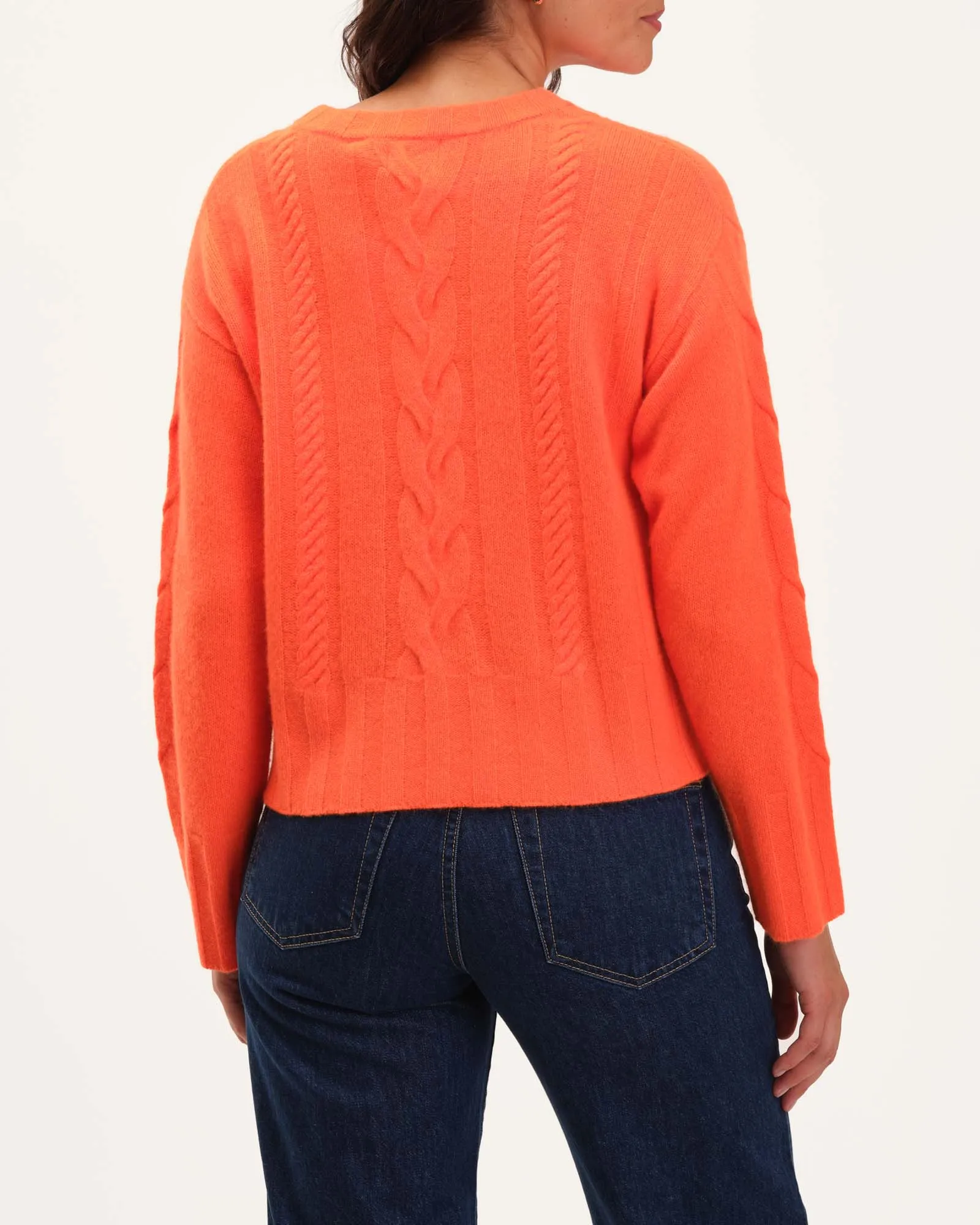Cashmere Cable Crew Neck Sweater