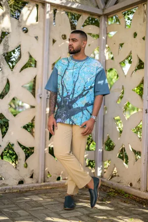 Coastal Charm (Oversize Linen T-Shirt)  AddysForMen