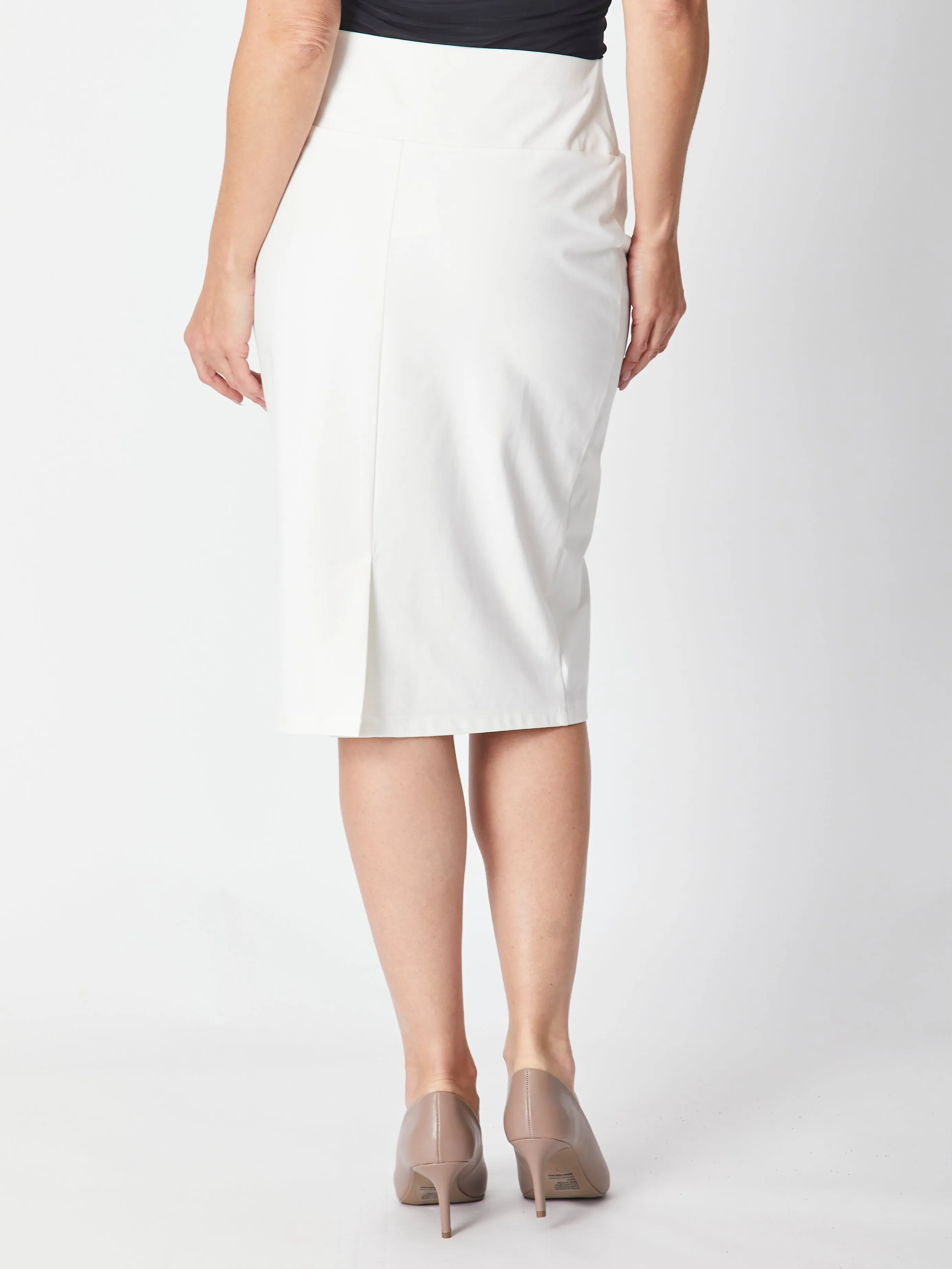Colour Block Pencil Skirt  - White -28208