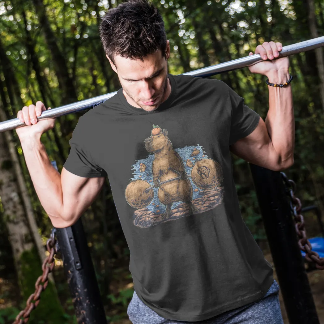 Deadlifting Capybara T-shirt (UK)