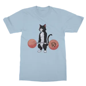 Deadlifting Tuxedo Cat T-shirt (UK)