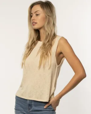 Elsa SS Knit Top - Desert Mist