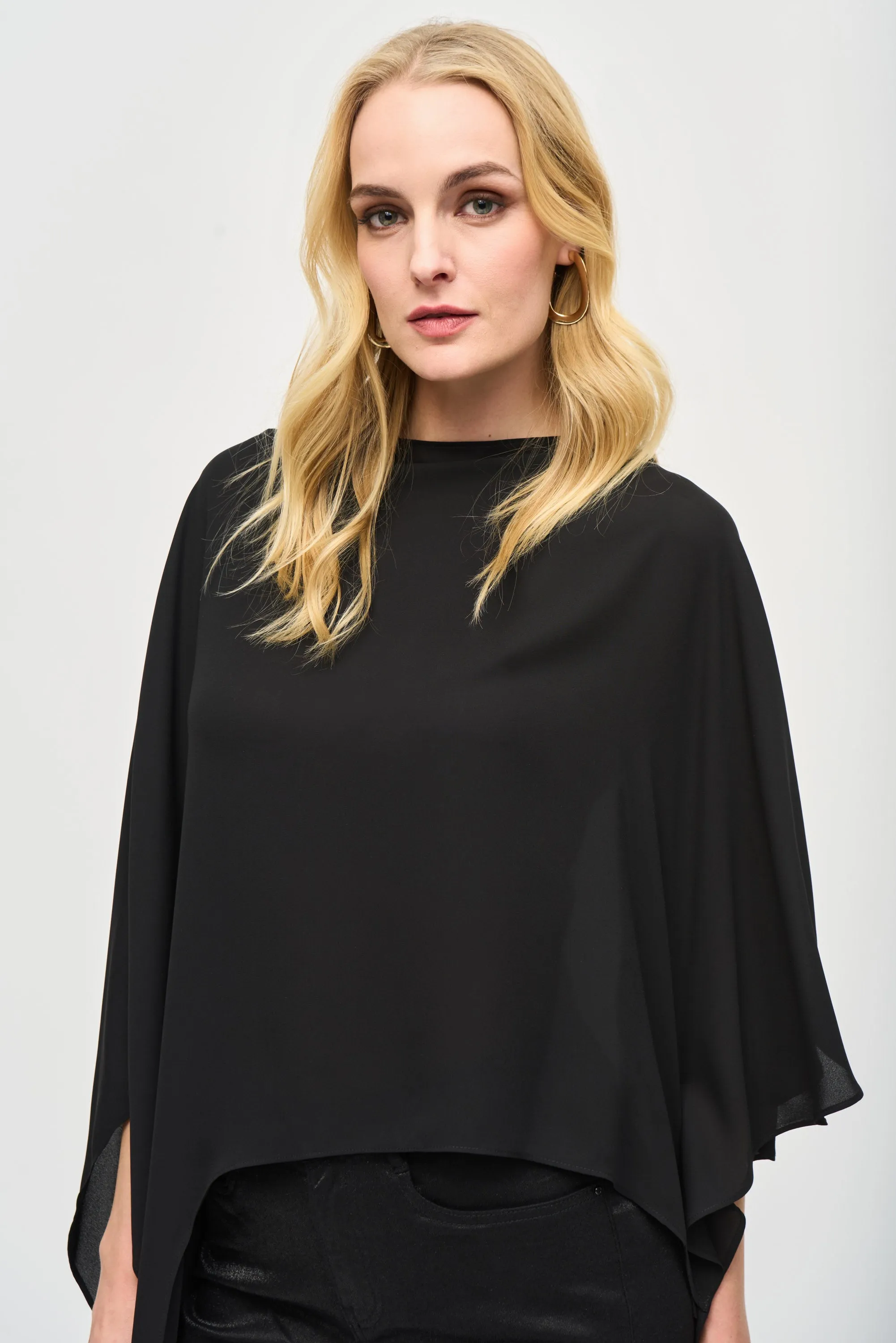 Georgette Asymmetrical High-Low Top