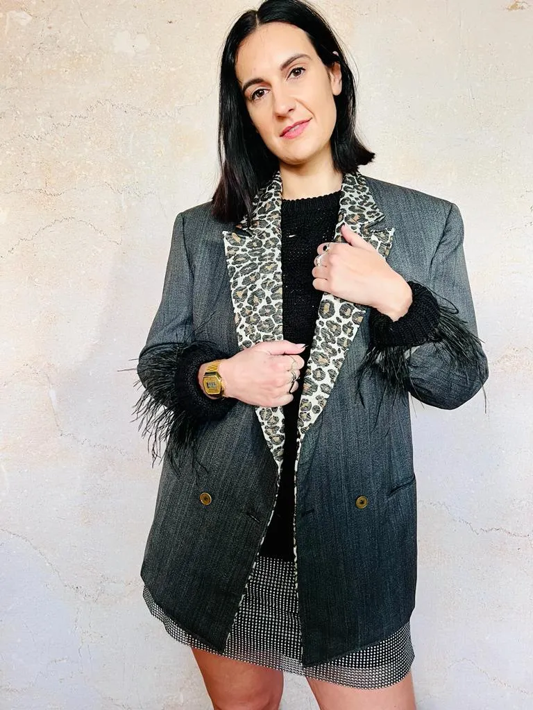 GIANNI VERSACE TAPESTRY LEOPARD BLAZER
