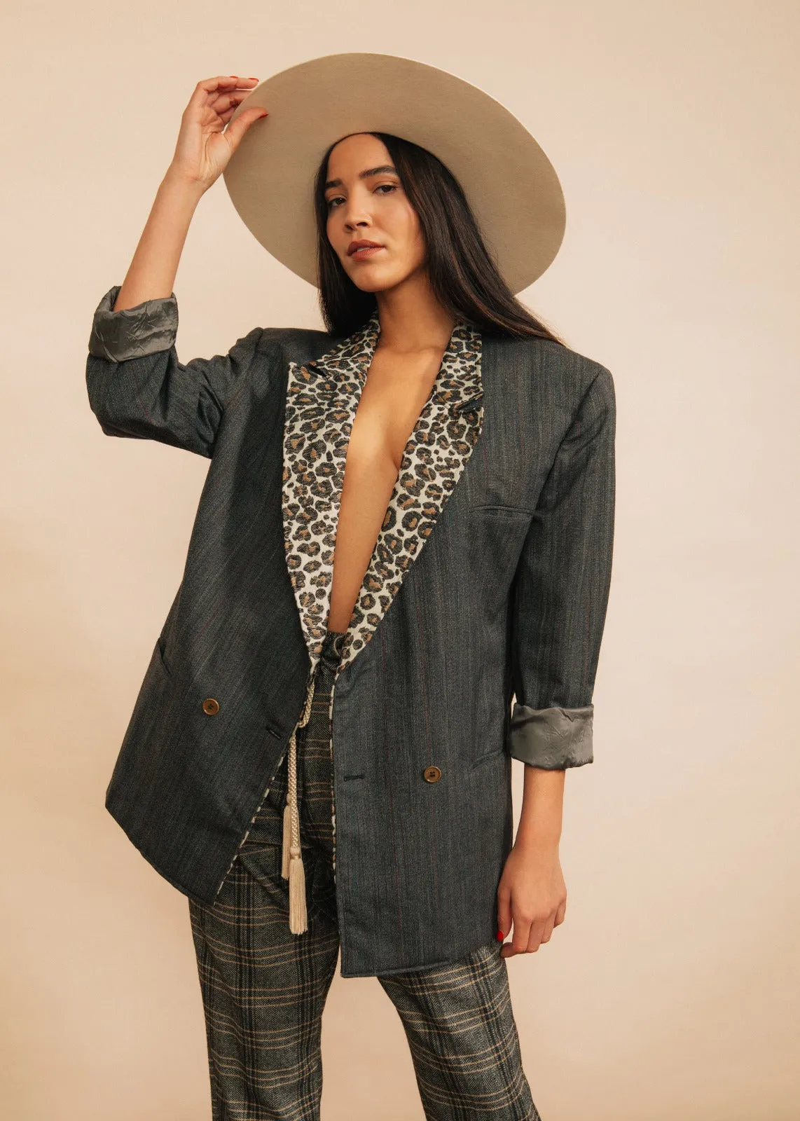 GIANNI VERSACE TAPESTRY LEOPARD BLAZER