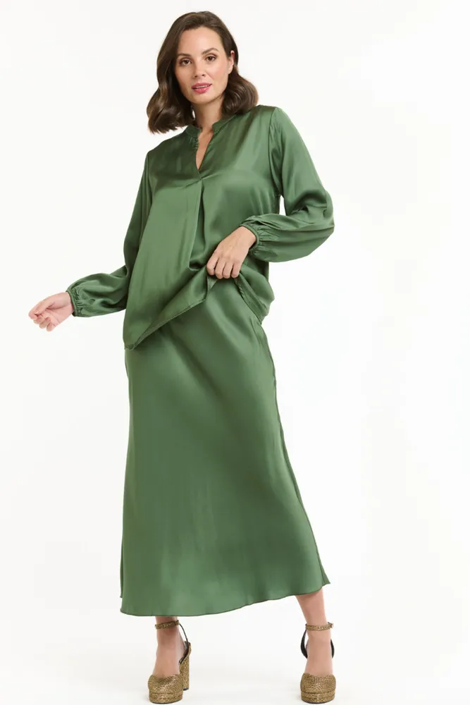 Green Bias Skirt