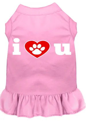 I Heart You Screen Print Dress Light Pink Xxl