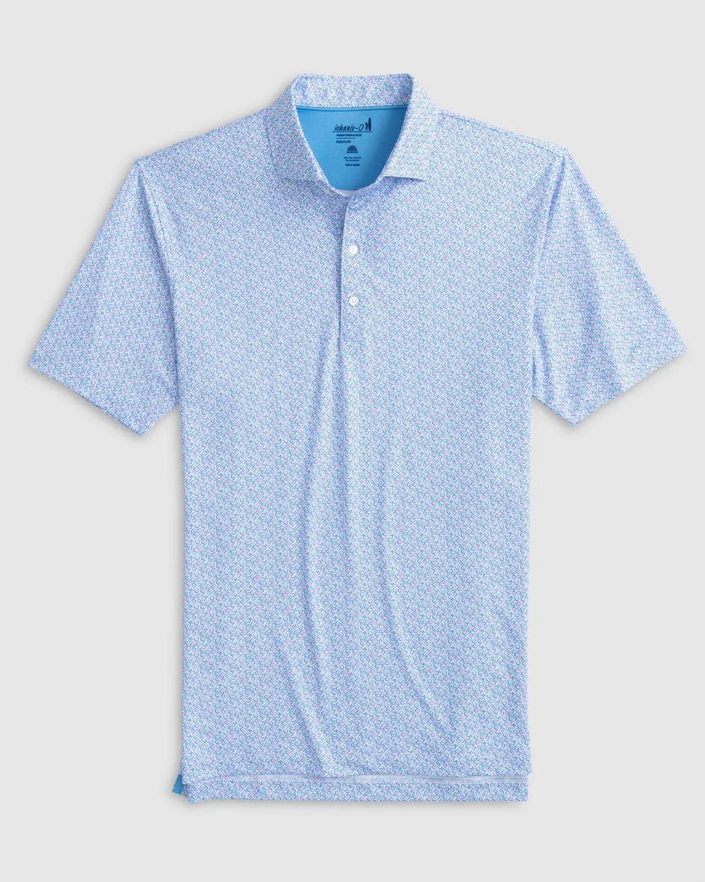 Johnnie-O - Harkins Printed Jersey Performance Polo - Maliblu