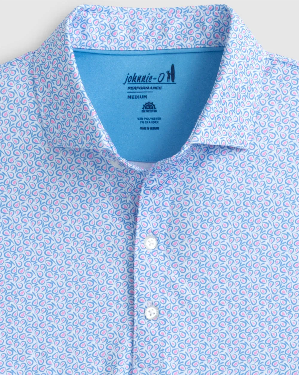 Johnnie-O - Harkins Printed Jersey Performance Polo - Maliblu