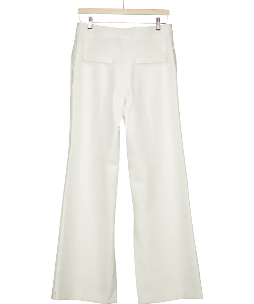 Karen Millen Cream Compact Stretch Essential Tailored Straight Leg Trousers UK 10