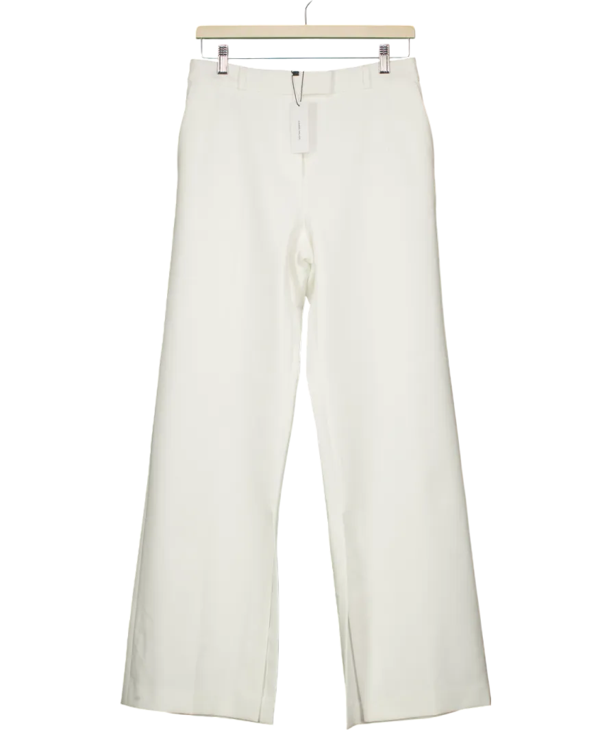 Karen Millen Cream Compact Stretch Essential Tailored Straight Leg Trousers UK 10