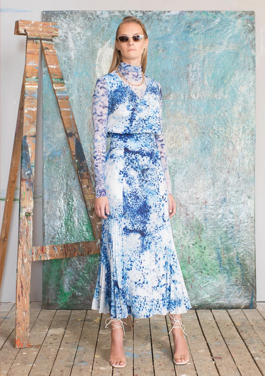 Keira Porcelain Print Dress