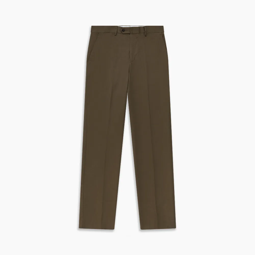 Khaki Green Cotton Twill Manson Trouser