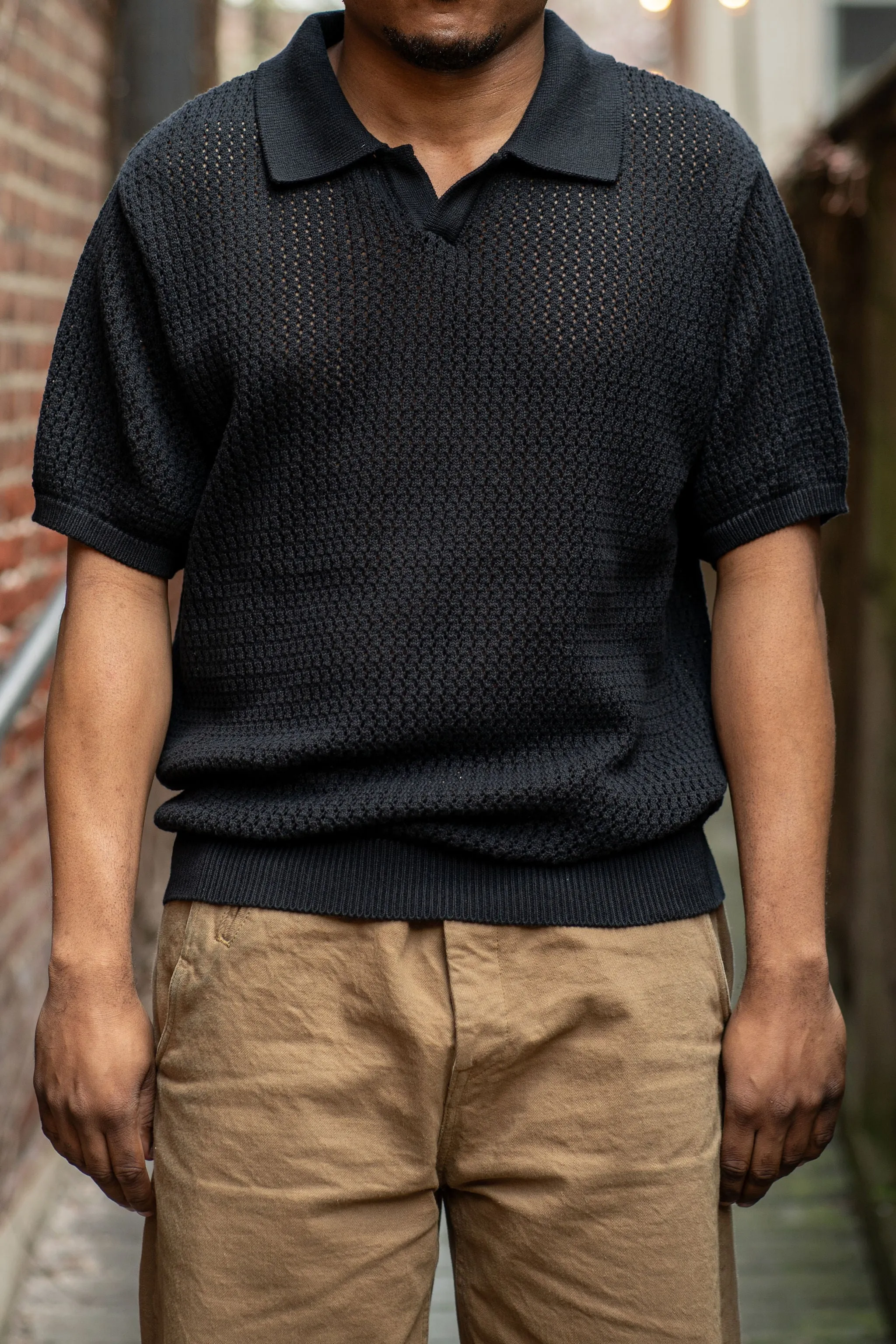 Knickerbocker Cotton Yuma Polo - Black