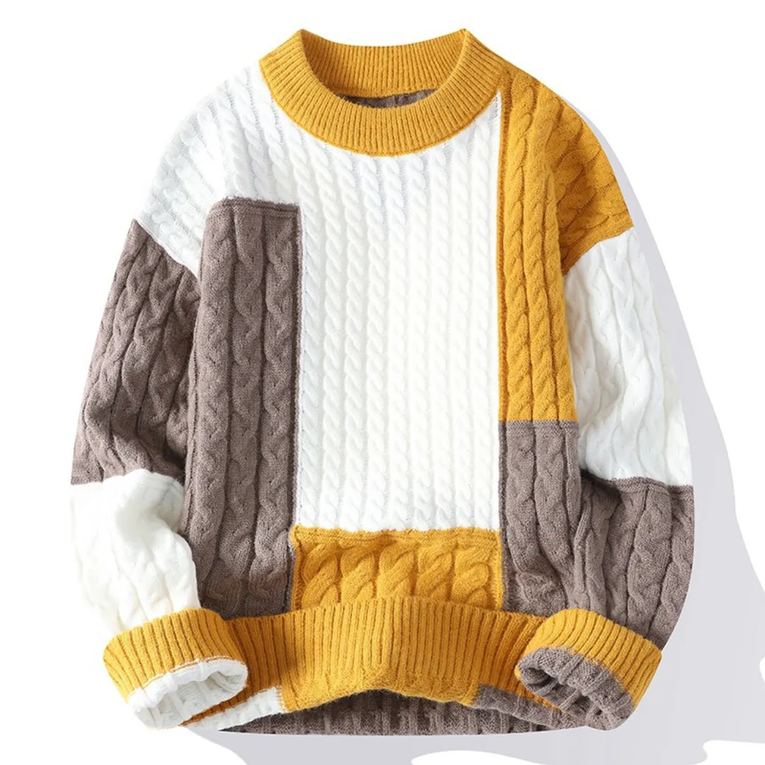 Knitmania | Casual Color Block Sweater for Men