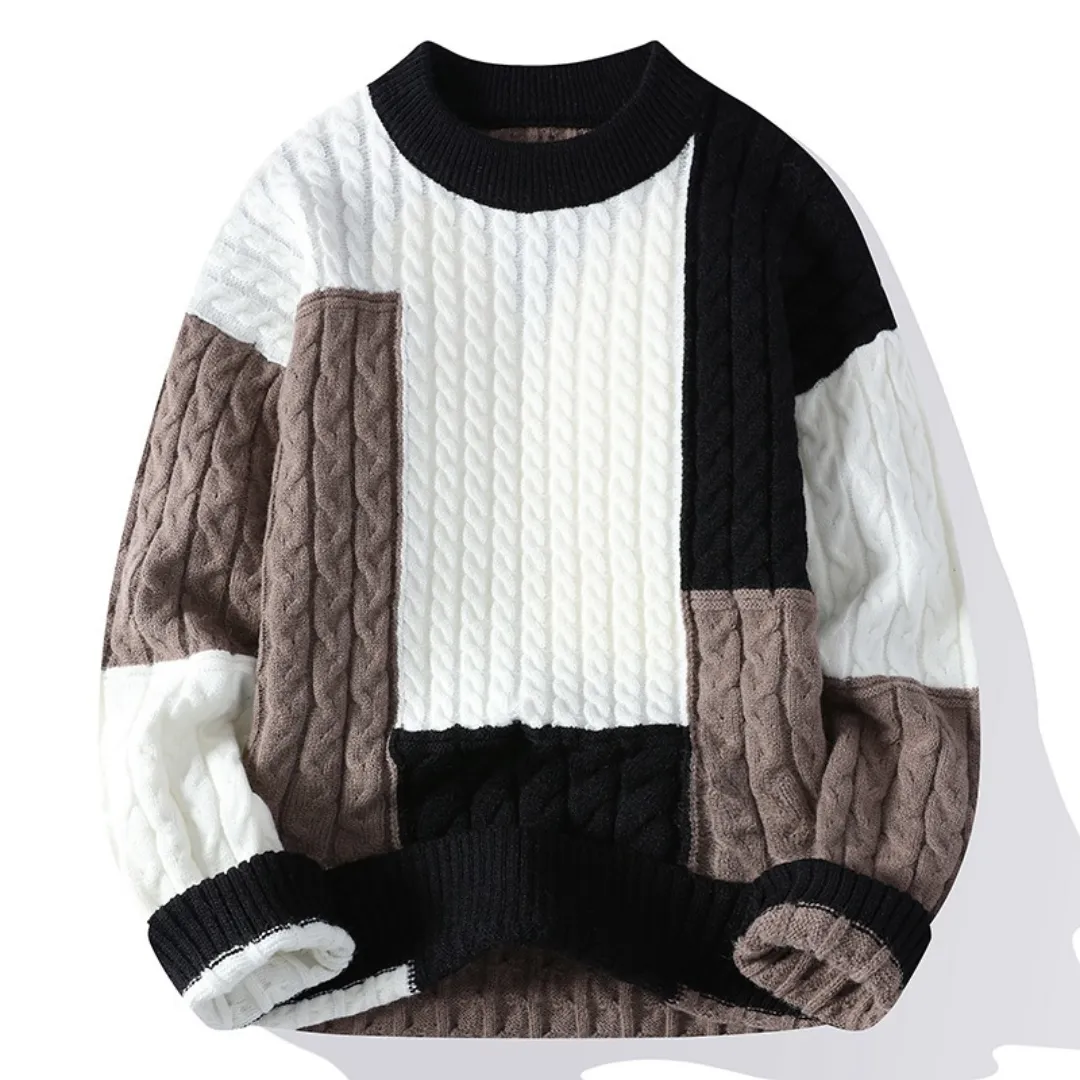 Knitmania | Casual Color Block Sweater for Men