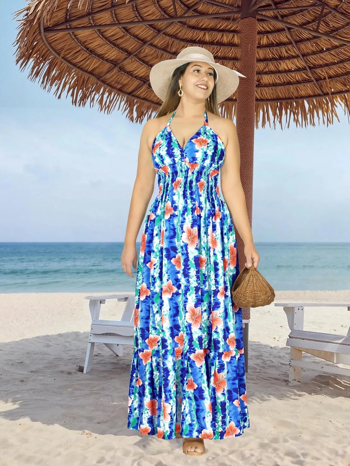 LA LEELA Women's Tube Dress Maxi Flowy Top