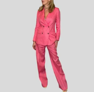 LINEN STRAIGHT CUT PANT IN FUSCHIA SPRING 24