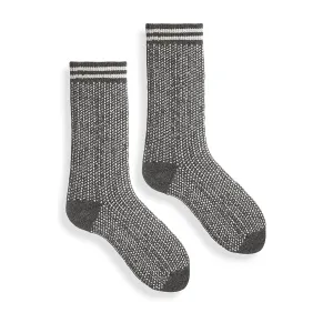 Lisa B Nordic Stripe Crew Sock - Charcoal