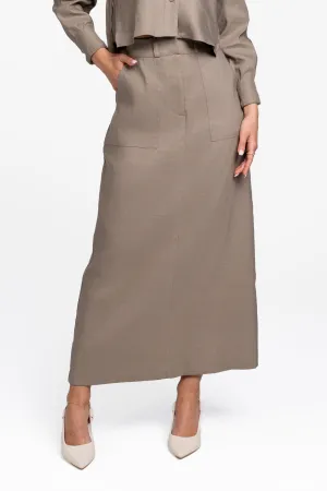 Luum Faith Straight Cocoa Linen Skirt (coordinates with Amanda button down shirt)
