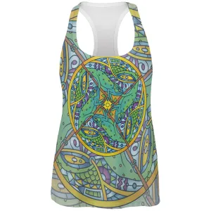 Mandala Trippy Stained Glass Chameleon All Over Womens Work Out Tank Top