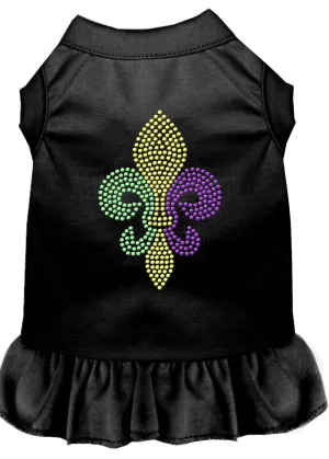 Mardi Gras Fleur De Lis Rhinestone Dress Black Xxxl