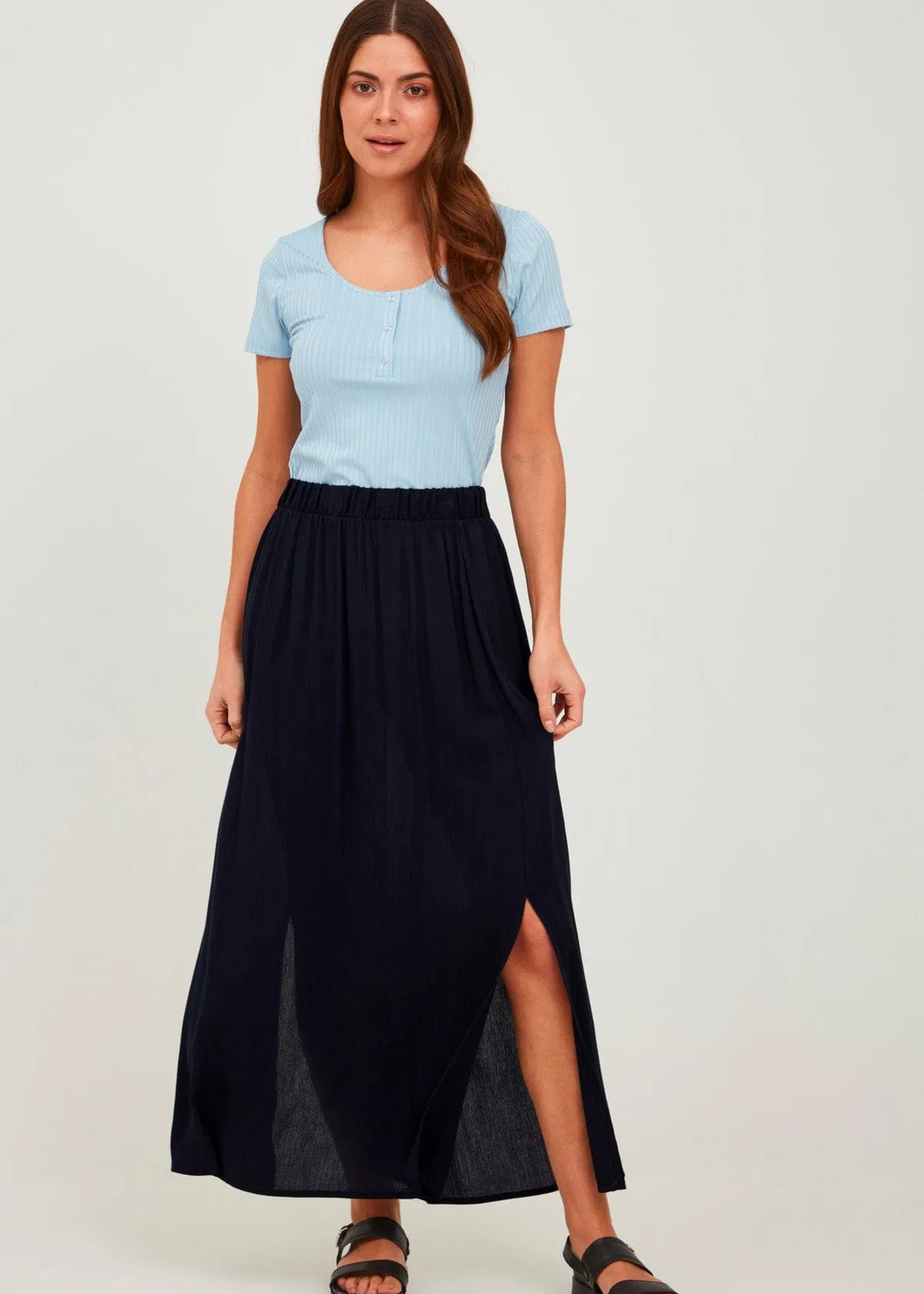 Marrakech Plain Maxi Skirt - Total Eclipse