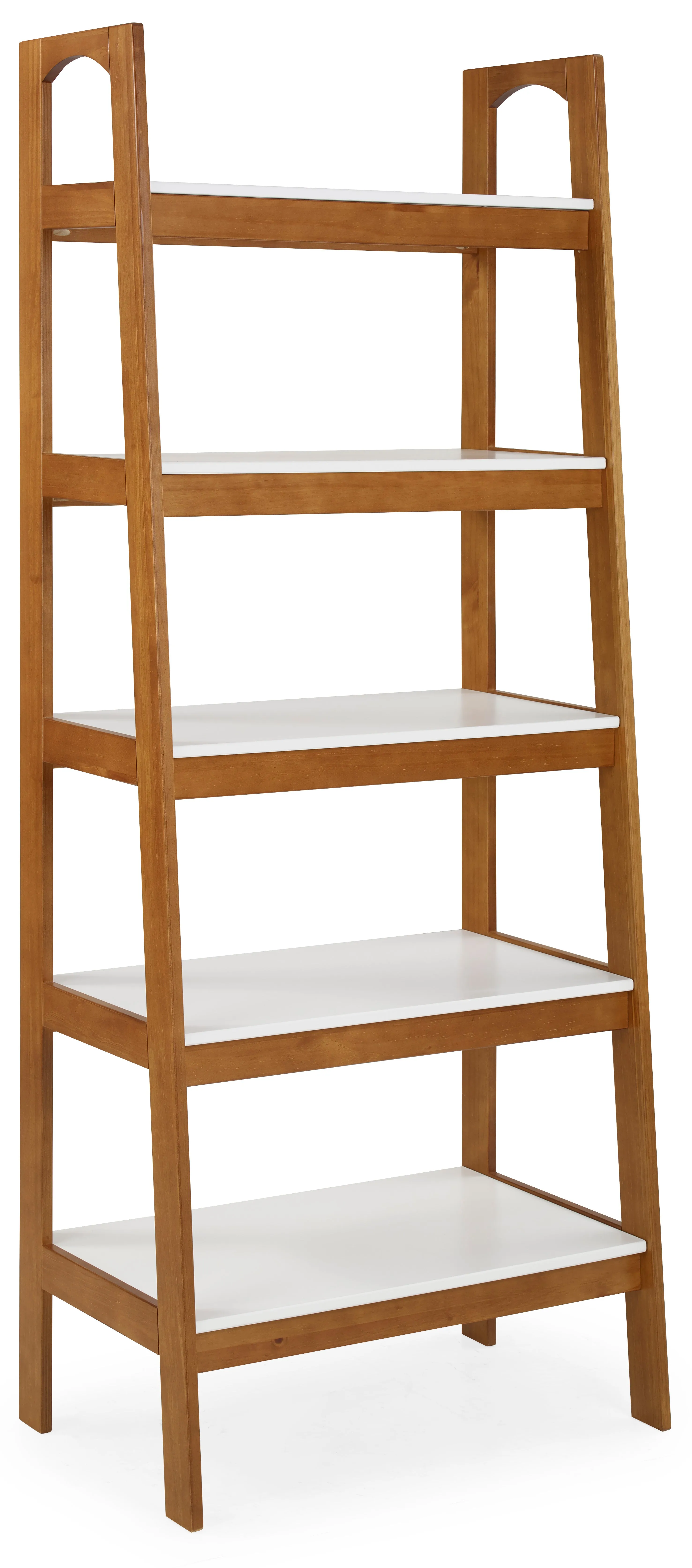 Mid Century Modern Open Bookcase - Castanho/White Finish - MD23312