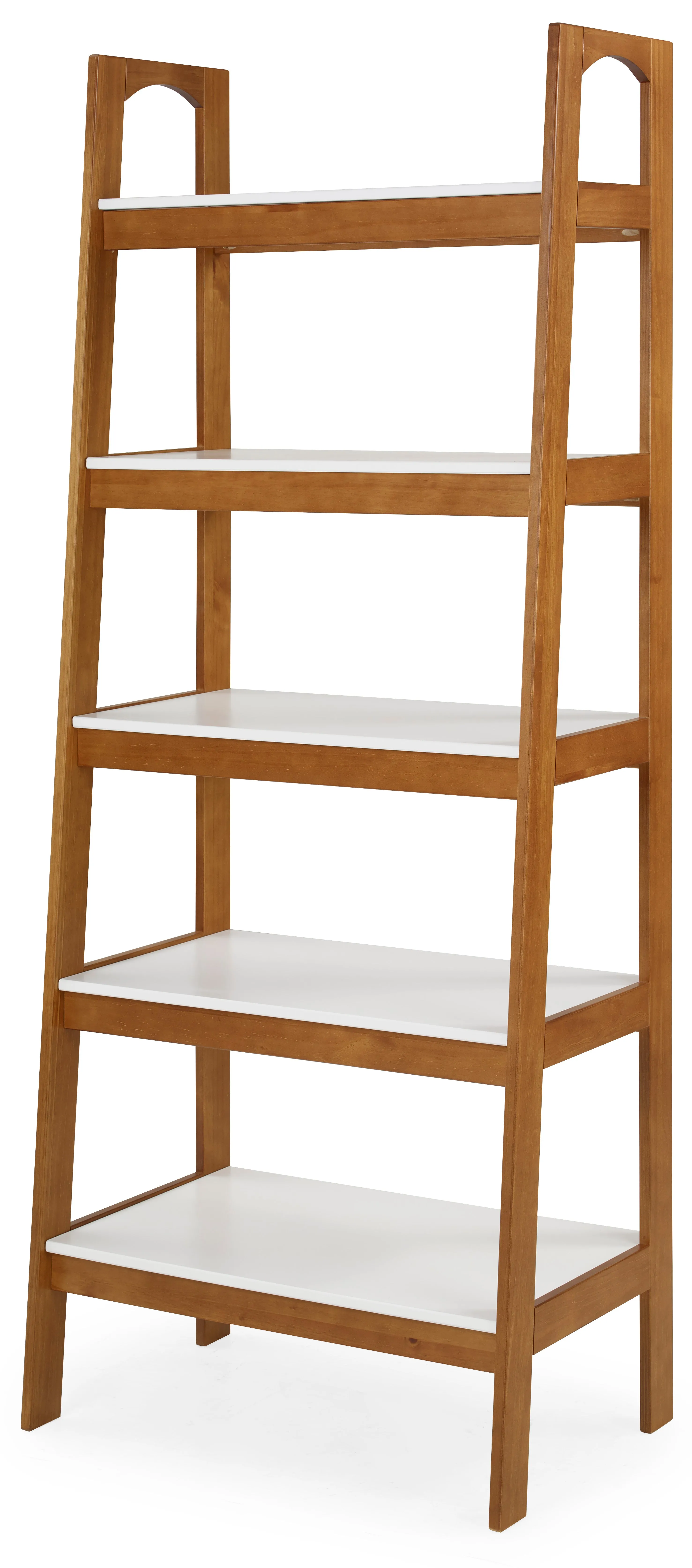 Mid Century Modern Open Bookcase - Castanho/White Finish - MD23312