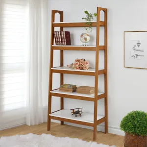 Mid Century Modern Open Bookcase - Castanho/White Finish - MD23312