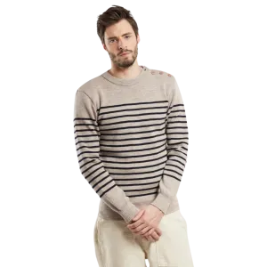 Molène Striped Sweater - Sandstone w/ Navy Stripes